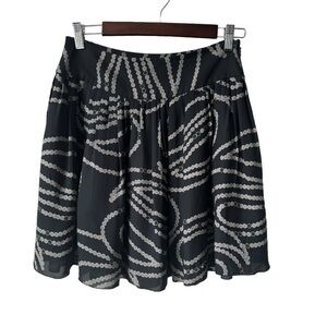 Banana Republic 100% Silk Flared Mini Skirt Black Women's Size 2